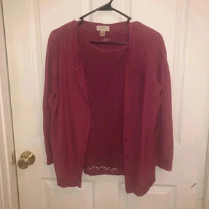 Loft 2 pc sweater set /rose pink size med